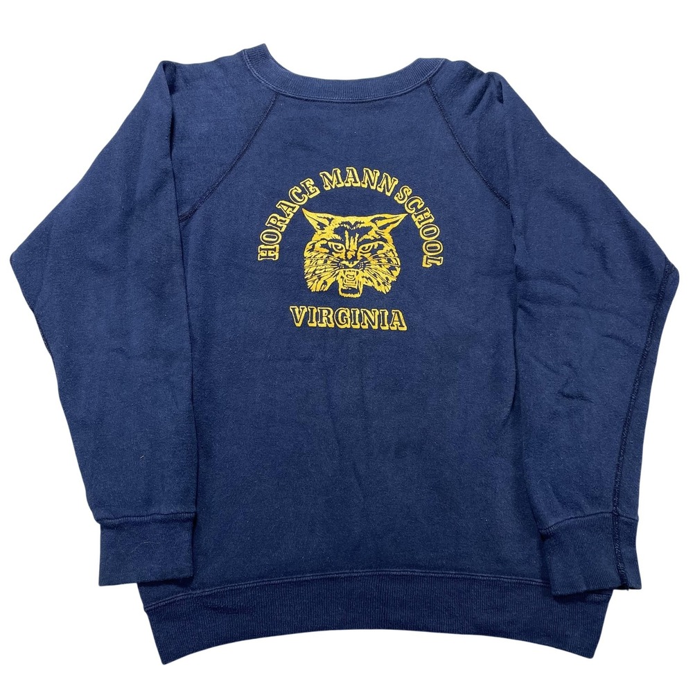 Velva‎ Sheen Sweatshirt Mens Small Blue Horace Mann Virginia Fleece Pullover VTG